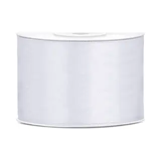 PartyDeco Cadeaulint Hobby/decoratie - Wit Satijn - 5 Cm X 25 Meter