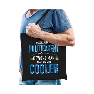 Bellatio Decorations Deze Kanjer Is Politie Agent Cadeau Tasje Zwart Voor Heren - Verjaardag / Vaderdag - Cadeau Tasje