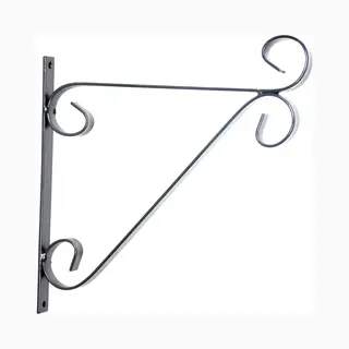 Zwarte Hangpot Haken Metaal Met Krul - 28 X 28 Cm - Muurpothangers Voor Plantenbakken/bloembakken - Tuin/muur Decoraties