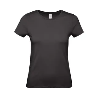 B&C Zwart Basic Dames T-shirt - Met Ronde Hals - Katoen - 145 Grams - Shirts / Dameskleding - Korte Mouwen Xxl