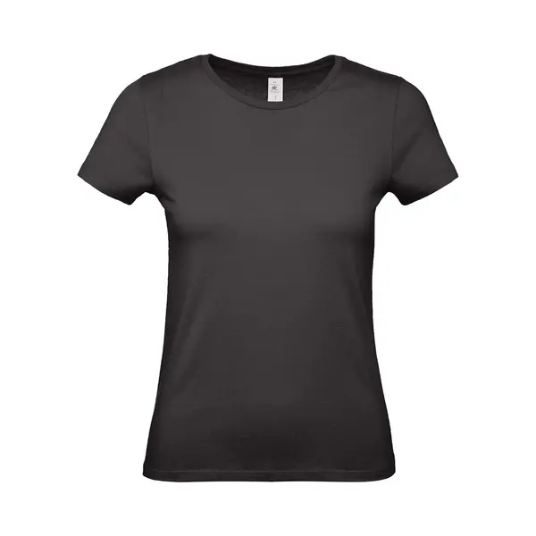 B&C Zwart Basic Dames T-shirt - Met Ronde Hals - Katoen - 145 Grams - Shirts / Dameskleding - Korte Mouwen Xxl thumbnail