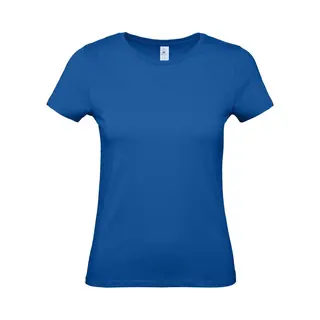 B&C Blauw Basic Dames T-shirt - Met Ronde Hals - Katoen - 145 Grams - Shirts / Dameskleding - Korte Mouwen M