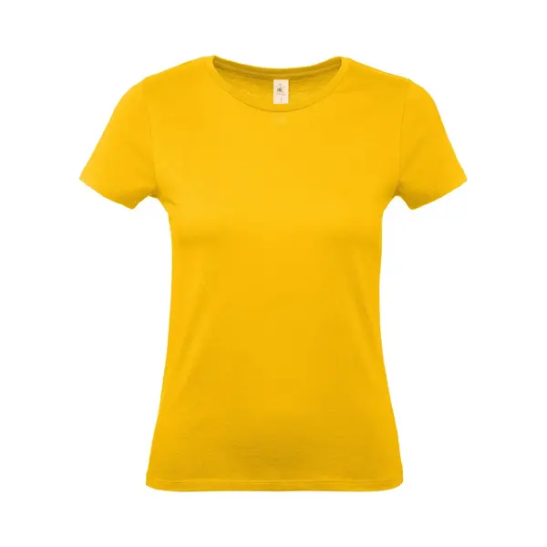 B&C Geel Basic Dames T-shirt - Met Ronde Hals - Katoen - 145 Grams - Shirts / Dameskleding - Korte Mouwen Xl thumbnail