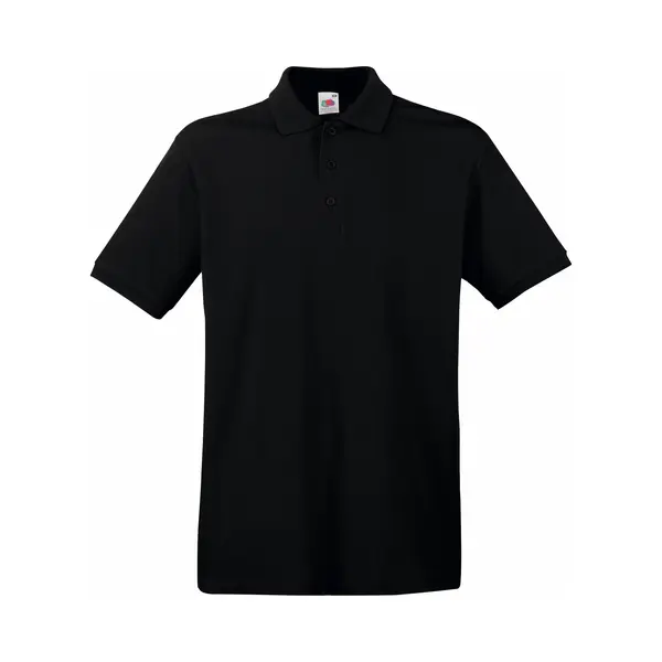 Fruit Of The Loom Poloshirt Premium - Zwart - Heren - Katoen - 180 Grams Xl thumbnail