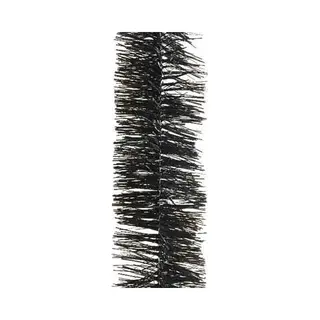 Decoris Kerstslinger - 4x Stuks - Zwart - 270 X 7 Cm - Folie/tinsel - Lametta Kerstboomversiering