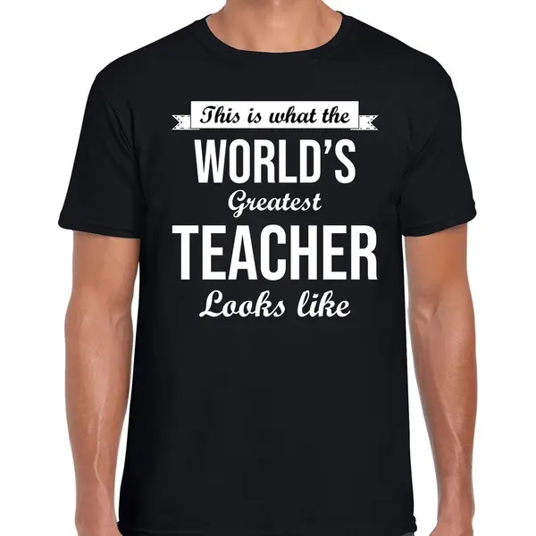 Bellatio Decorations Worlds Greatest Teacher Cadeau T-shirt Zwart Voor Heren - Verjaardag Kado Shirt Voor Een Leraar / Leerkracht / Meester Xl thumbnail