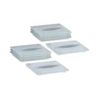 Zeller Glazenonderzetters - 8x Stuks - Met Bladeren Print - 10 X 10 Cm - Voor Glazen - Tafeldecoratie