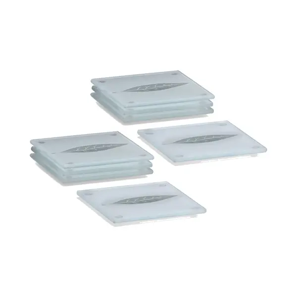 Zeller Glazenonderzetters - 8x Stuks - Met Bladeren Print - 10 X 10 Cm - Voor Glazen - Tafeldecoratie thumbnail
