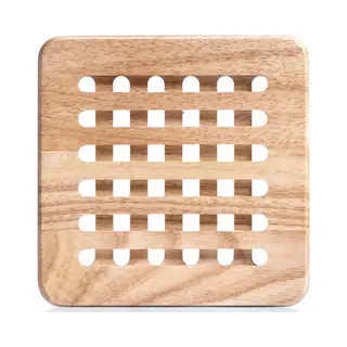 Zeller Pannenonderzetters - 4x - Hout - Vierkant - 20 Cm - Pannen Onderzetters Van Hout