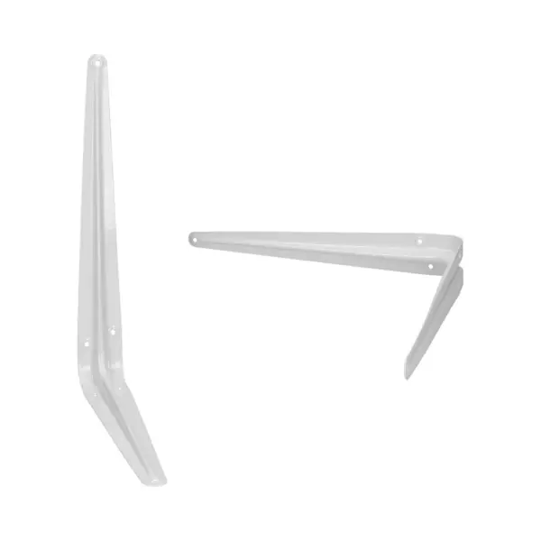Plankdragers - 2x Stuks - Wit - Metaal - 20 X 15 Cm - Plankensteun thumbnail