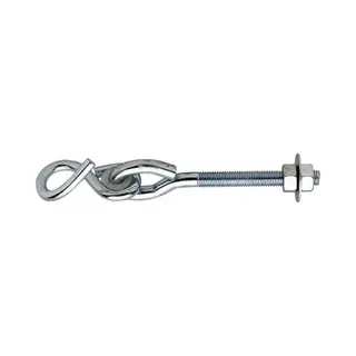Schommelhaak - 1x - Verzinkt Staal - 180 Mm - Met S-haak En Bus - Voor Ophangen En Bevestigen Van Touw / Voorwerpen - Schommelhaken / Krulhaak