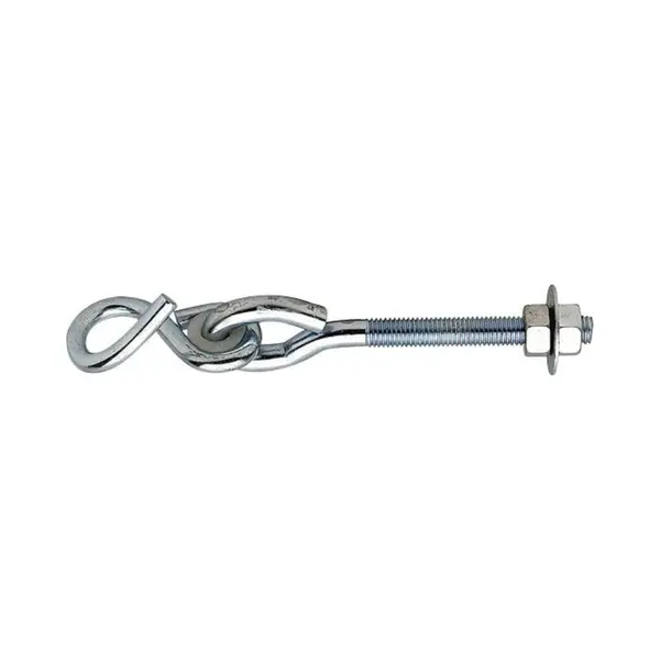 Schommelhaak - 1x - Verzinkt Staal - 180 Mm - Met S-haak En Bus - Voor Ophangen En Bevestigen Van Touw / Voorwerpen - Schommelhaken / Krulhaak thumbnail