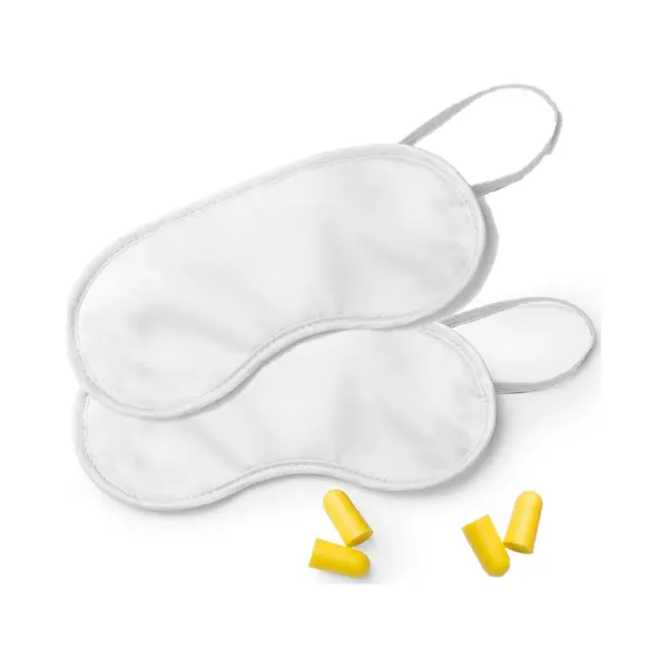 2x Slaapmasker Met Oordoppen - Wit - Verduisterend Travel Masker - Kinderen En Volwassenen thumbnail