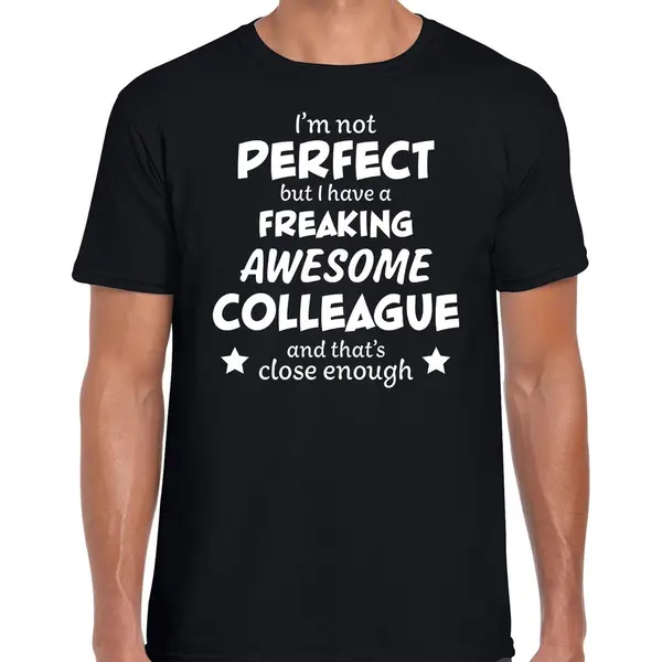 Bellatio Decorations Freaking Awesome Colleague / Collega Cadeau T-shirt Zwart Heren - Kado Shirt / Verjaardag Cadeau S thumbnail