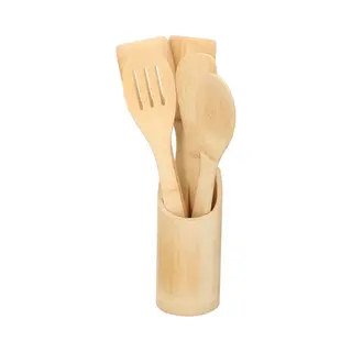 Spatelset - 5-delig - Bamboe - In Pot - Keukenspatels - Spatels