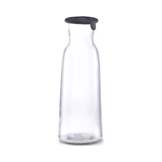 ’merkloos’ 1x Glazen Karaffen Met Siliconen Deksel 1000 Ml - Keukenbenodigdheden - Tafel Dekken - Koude Dranken Serveren - Karaffen/schenkkannen Met Dop