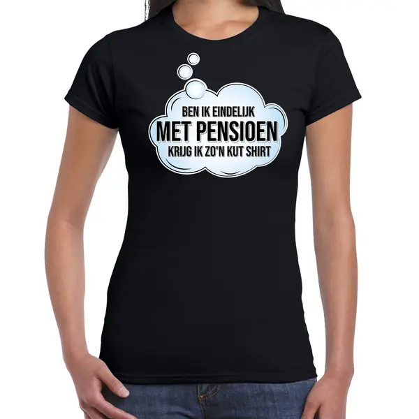Bellatio Decorations Ben Ik Eindelijk Met Pensioen Cadeau T-shirt / Shirt - Zwart - Voor Dames - Kado Shirt / Outfit / Pensioen / Vut / Kleding Xs thumbnail