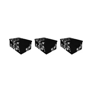 Storage solutions 3x Opbergboxen/Opbergdozen Zwart 52 X 38 Cm - Bewaardozen