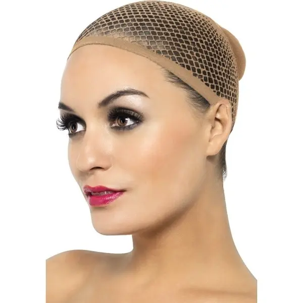 Smiffys Haarnetje Voor Pruiken - 1x - Beige - Voor Volwassenen - Pruiken Netje thumbnail