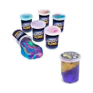 Henbrandt 4x Potjes Speelgoed/hobby Galaxy Slijm Gekleurd 6 X 4, 8 Cm 150 Ml Inhoud - Veilig Kinderslijm - Speelgoed Slijm - Speelslijm Voor
