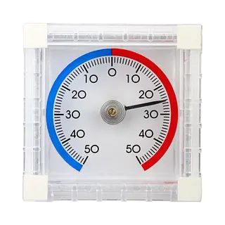 Baukraft Buiten Raamthermometer - Binnen Buiten - Transparant - Buitenthermometer - Temperatuurmeter - Raamthermometer - Raam Thermometer - 8 X 8 X 2 Cm
