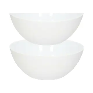Plasticforte Saladeschaal - 2x - D23 X H10 Cm - Kunststof - Wit - 2500 Ml - Serveerschaal