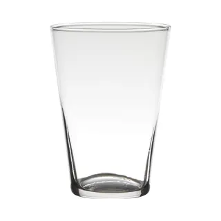 Hakbijl Glass Bloemenvaas - Transparant - Home-basics - Conische Vaas - Glas - 20 X 14 Cm