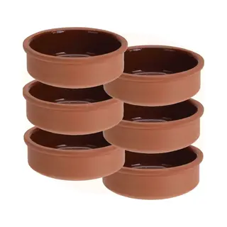 Tapas Schaaltjes Van 500 Ml - 6x Stuks - Terracotta - 12 X 4 Cm - Tafel Dekken - Tapasschaaltjes - Tapas/snacks/hapjes