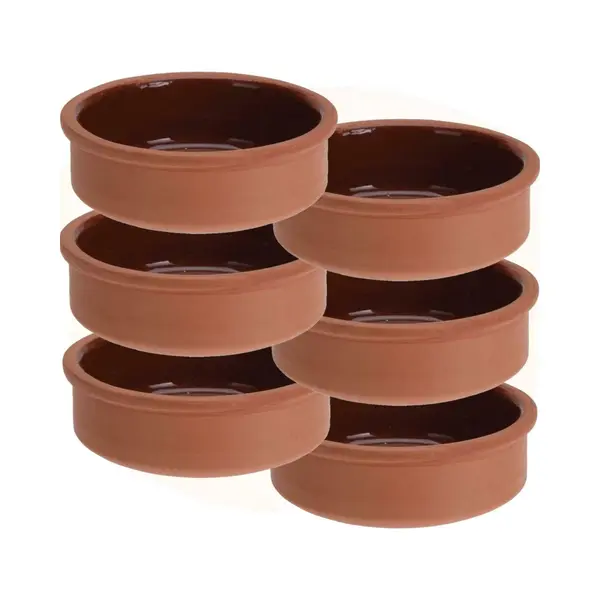 Tapas Schaaltjes Van 500 Ml - 6x Stuks - Terracotta - 12 X 4 Cm - Tafel Dekken - Tapasschaaltjes - Tapas/snacks/hapjes thumbnail