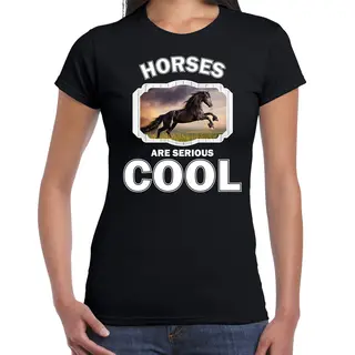 Bellatio Decorations Bd Paarden T-shirt - Zwart - Dames - Horses Are Cool Shirt - Paarden Liefhebber Shirt - Cadeau T-shirt Zwart Paard Xl