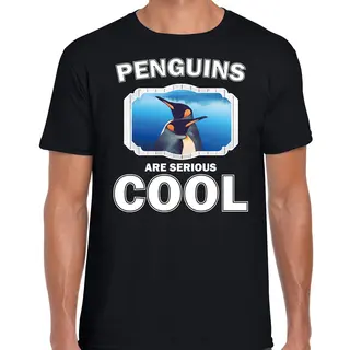 Bellatio Decorations Dieren Pinguins T-shirt Zwart Heren - Penguins Are Serious Cool Shirt - Cadeau T-shirt Pinguin/ Pinguins Liefhebber Xl