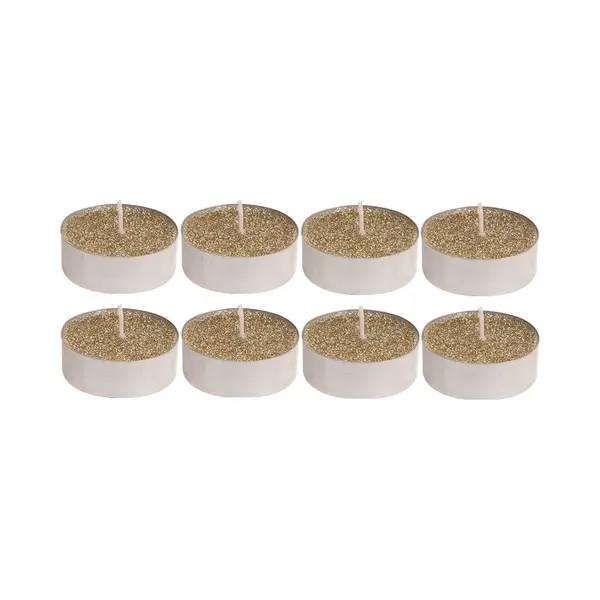 Waxinelichtjes - 24x St - Goud Glitter - 3, 7 Cm - Theelichtjes - Waxinekaarsjes - Kersttafel Kaarsen thumbnail
