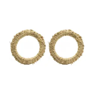 Decoris Krans Van Stro - Set Van 4x Stuks - 35 X 6 Cm - Diy Kransen Maken - Kerst Deurkrans/kerstkrans - Strokrans