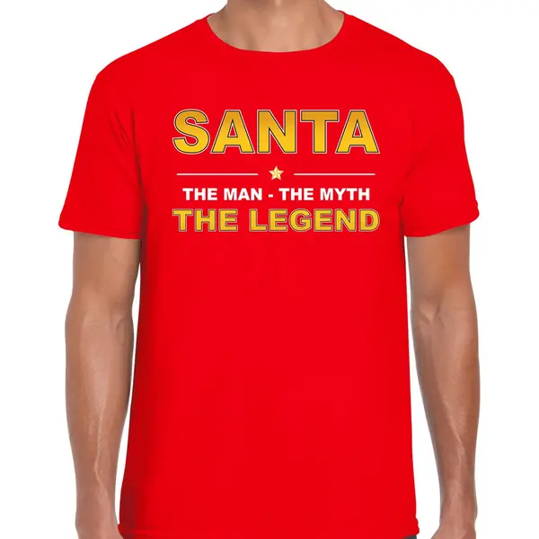 Bellatio Decorations Santa T-shirt / The Man / The Myth / The Legend Rood Voor Heren - Kerst Kleding / Christmas Outfit S thumbnail
