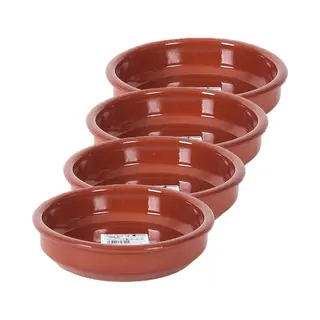 Gerimport Tapas Bord/schaal - 4x - Bilbao - 18 Cm - Aardewerk - Oranje - Serveerschaal