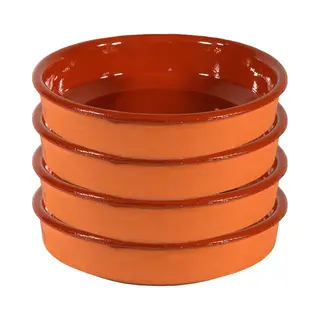 Gerimport Tapas Bakjes/schaaltjes - 6x - Sevilla - 16 Cm - Aardewerk - Oranje - Serveerschaaltje
