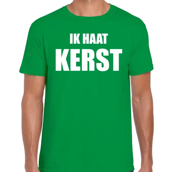 Bellatio Decorations Fout Kerst Shirt / T-shirt - Ik Haat Kerst - Groen Voor Heren -Kerstkleding / Kerst Outfit S thumbnail