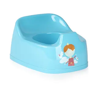 Plasticforte Baby/peuter Plaspotje/wc Potje Blauw Met Willekeurige Afbeelding Op Sticker 27 Cm - Zindelijkheidstraining - Babypotje