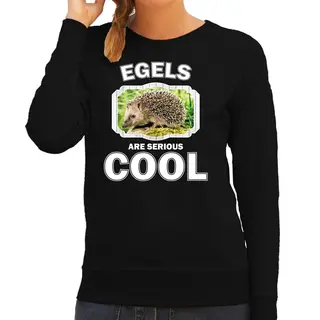 Bellatio Decorations Dieren Egels Sweater Zwart Dames - Egels Are Serious Cool Trui - Cadeau Sweater Egel/ Egels Liefhebber Xl
