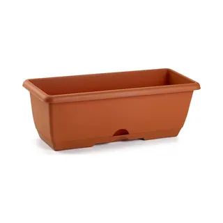 Plasticforte Plantenbak Terra Cotta 40 X 20 X 17 Cm - Bloembakken Voor Balkon Railing In Terrabalkon Stalen Houder