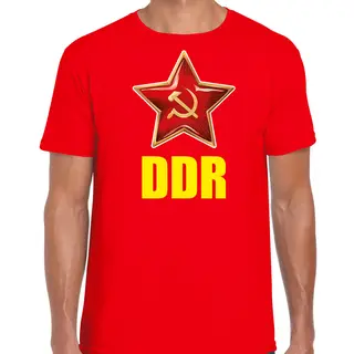 Bellatio Decorations Ddr / Duitsland T-shirt Rood Voor Heren - Communistisch Verkleed Shirt - Verkleedkleding / Kostuum Xl