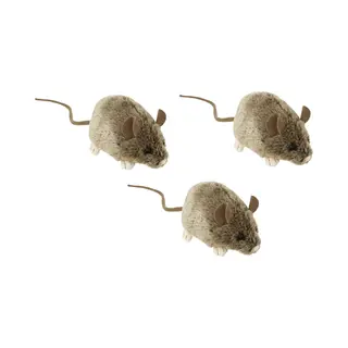 Nature planet 3x Stuks Pluche Knuffel Muis/muizen Van 12 Cm - Speelgoed Dieren Voor Kinderen