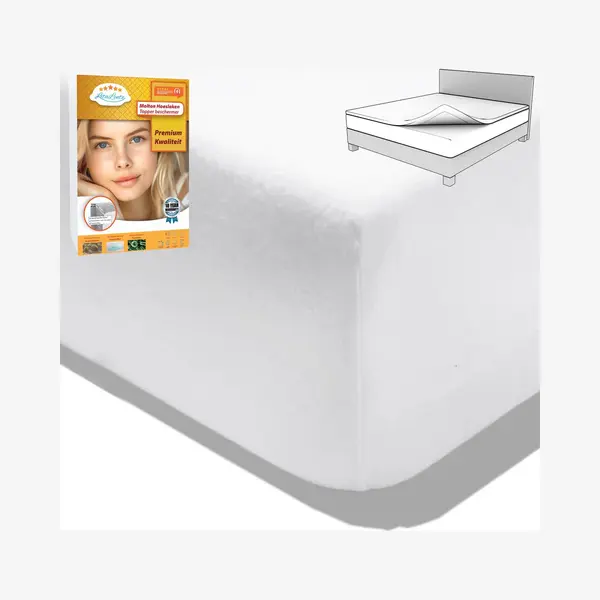Topper Molton Hoeslaken - 160x210 - Hoogwaardige Topperbescherming & Comfort | LitaLente - Rondom Elastiek - Topper Beschermer Molton/Topper thumbnail