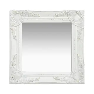 Wall Mirror Baroque Style 40x40 Cm White Vidaxl
