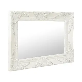 Wall Mirror Baroque Style 50x40 Cm White Vidaxl
