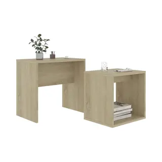 VidaXL Sofaecken, Podesttische Bout De Canapé Ensemble De Tables Gigognes Marron