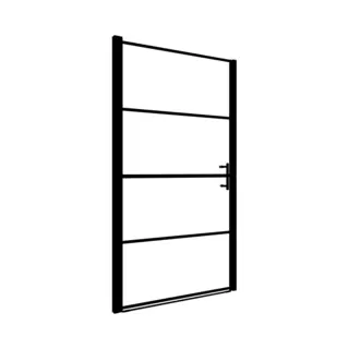 VidaXL Douchedeur Mat 81x195 Cm Gehard Glas Zwart