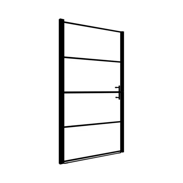 VidaXL Douchedeur Mat 81x195 Cm Gehard Glas Zwart thumbnail