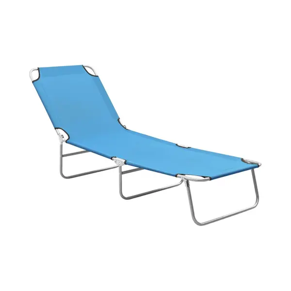VidaXL 310329 Gartenstuhl Lounge Gepolsterter Sitz Stoff, Stahl Blau, Türkis thumbnail