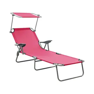 VidaXL 310337 Gartenstuhl Lounge Gepolsterter Sitz Stoff, Stahl Pink